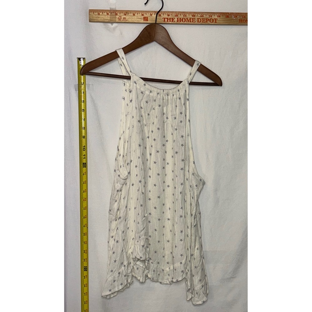 Maurices Women's White‎ Star Print Cold Shoulder Tank Top Size 2X
